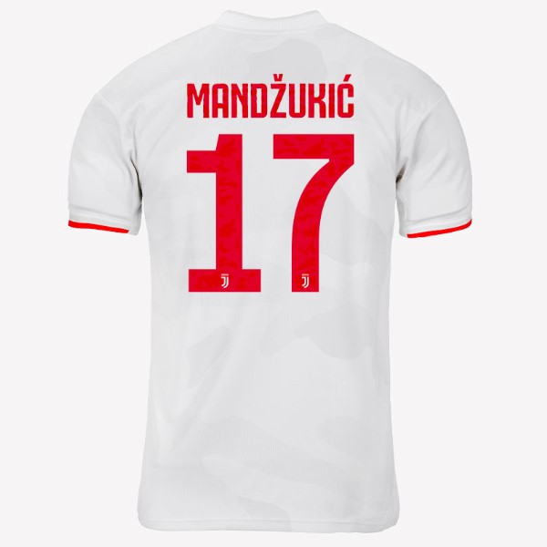 Maillot Football Juventus NO.17 Mandzukic Exterieur 2019-20 Gris Blanc